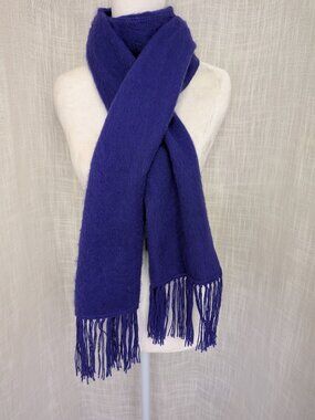 Capchatex Purple Soft Alpaca Scarf with Fringe  9"x 70"